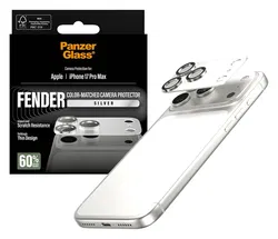 PanzerGlass Fender iPhone 17 Pro Max Camera Lens Protector Tempered Glass Zilver afbeelding
