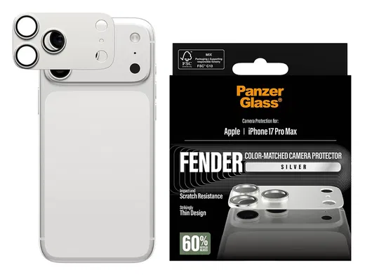 PanzerGlass Fender iPhone 17 Pro Max Camera Lens Protector Tempered Glass Zilver afbeelding 5