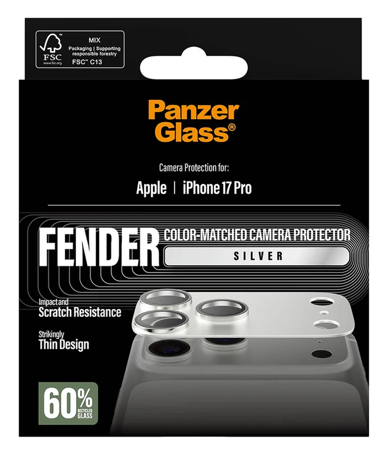 PanzerGlass Fender iPhone 17 Pro Camera Lens Protector Tempered Glass Zilver afbeelding 5