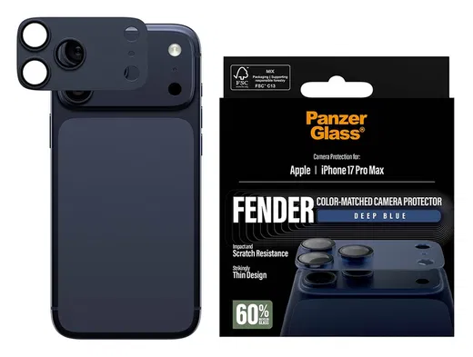 PanzerGlass Fender iPhone 17 Pro Max Camera Lens Protector Tempered Glass Blauw afbeelding 5