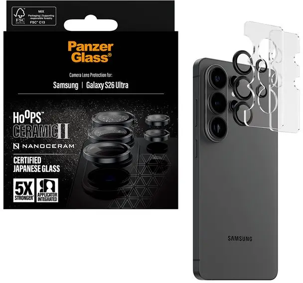 PanzerGlass Hoops Ceramic Samsung Galaxy S26 Ultra Camera Lens Protector Glas afbeelding 2