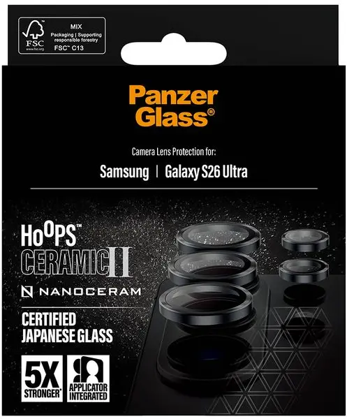 PanzerGlass Hoops Ceramic Samsung Galaxy S26 Ultra Camera Lens Protector Glas afbeelding 4