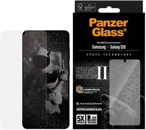 PanzerGlass Ceramic Ultra-Wide Fit Samsung Galaxy S26 Screen Protector afbeelding 10