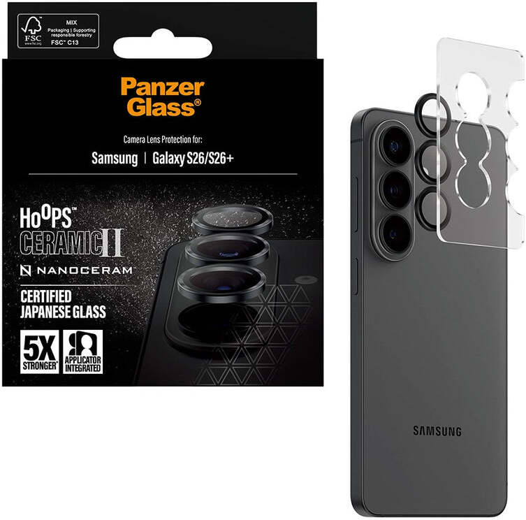 PanzerGlass Hoops Ceramic Samsung Galaxy S26 Camera Lens Protector Glas afbeelding 4