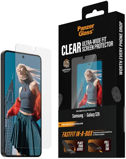 PanzerGlass FastFit Ultra-Wide Samsung S26 Screen Protector Tempered Glass afbeelding 7