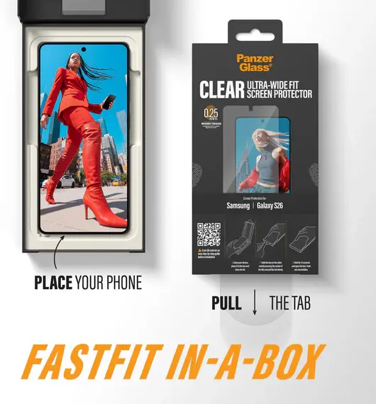 PanzerGlass FastFit Ultra-Wide Samsung S26 Screen Protector Tempered Glass afbeelding 3