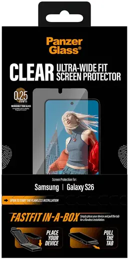 PanzerGlass FastFit Ultra-Wide Samsung S26 Screen Protector Tempered Glass afbeelding 10