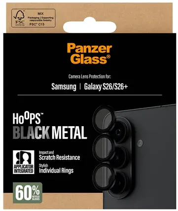 PanzerGlass Hoops Rings Samsung Galaxy S26 Camera Lens Protector Glas Zwart afbeelding 12