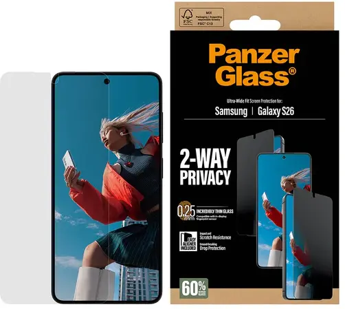 PanzerGlass Ultra-Wide Samsung Galaxy S26 Screen Protector Privacy Glass afbeelding 11