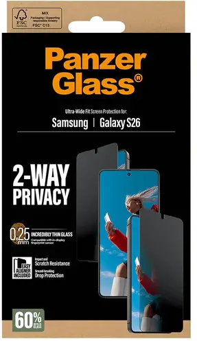 PanzerGlass Ultra-Wide Samsung Galaxy S26 Screen Protector Privacy Glass afbeelding 13