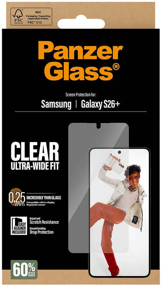 PanzerGlass Ultra-Wide Samsung Galaxy S26 Plus Screen Protector Tempered Glass afbeelding 2