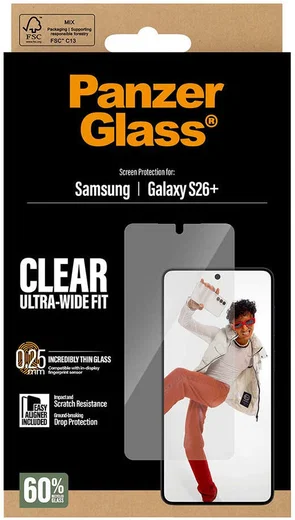 PanzerGlass Ultra-Wide Samsung Galaxy S26 Plus Screen Protector Tempered Glass afbeelding 2