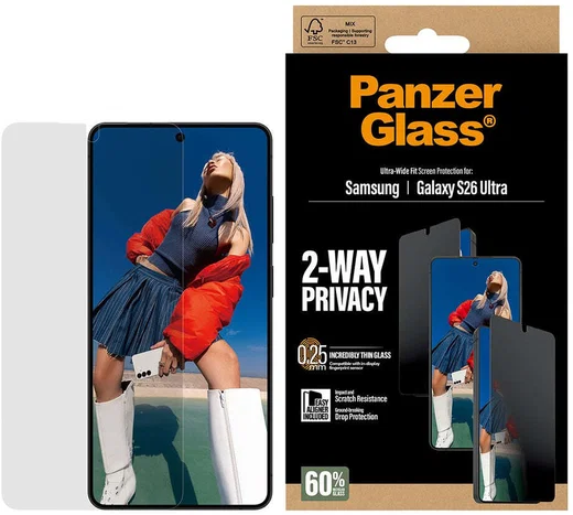 PanzerGlass Ultra-Wide Samsung Galaxy S26 Ultra Screen Protector Privacy Glass afbeelding 11