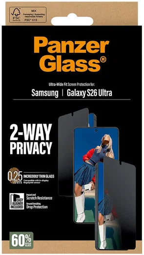 PanzerGlass Ultra-Wide Samsung Galaxy S26 Ultra Screen Protector Privacy Glass afbeelding 2