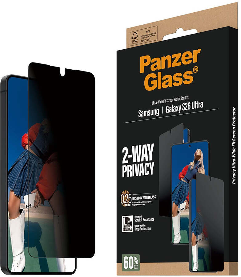PanzerGlass Ultra-Wide Samsung Galaxy S26 Ultra Screen Protector Privacy Glass afbeelding 1