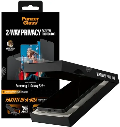 PanzerGlass FastFit Ultra-Wide Samsung S26 Plus Privacy Glass Screen Protector afbeelding 1