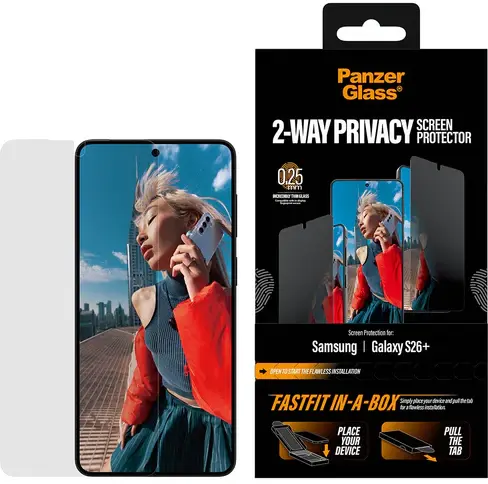 PanzerGlass FastFit Ultra-Wide Samsung S26 Plus Privacy Glass Screen Protector afbeelding 9