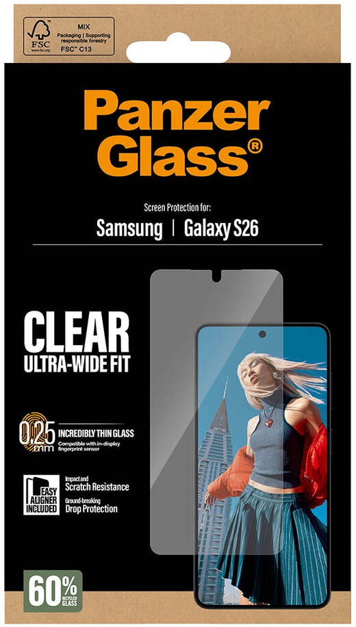 PanzerGlass Ultra-Wide Samsung Galaxy S26 Screen Protector Tempered Glass afbeelding 10