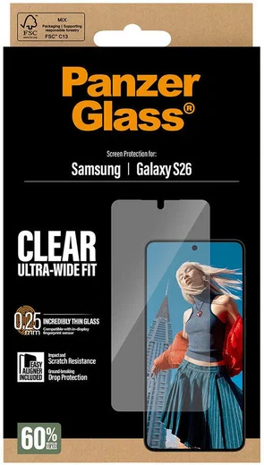 PanzerGlass Ultra-Wide Samsung Galaxy S26 Screen Protector Tempered Glass afbeelding 10