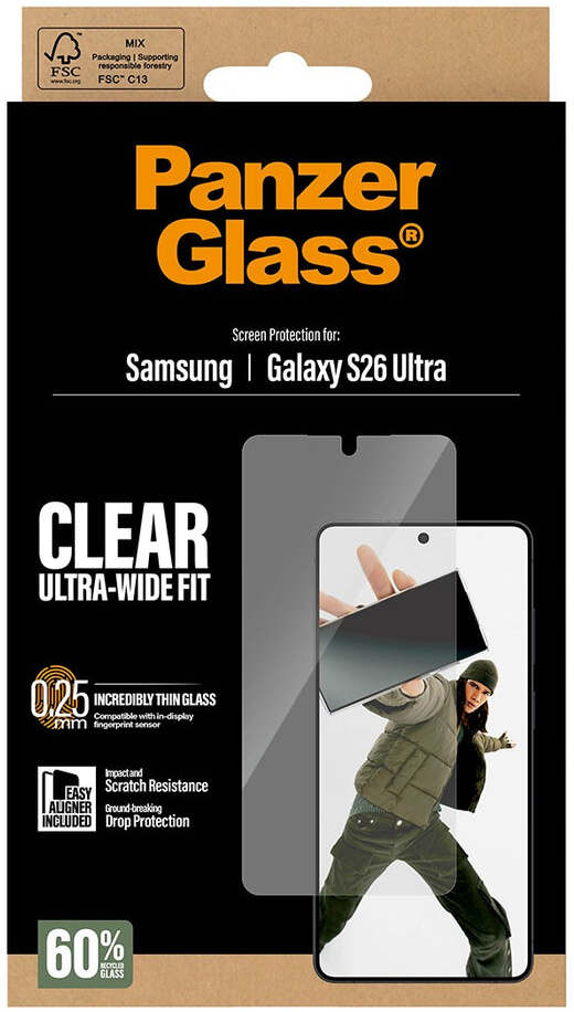 PanzerGlass Ultra-Wide Samsung Galaxy S26 Ultra Screen Protector Tempered Glass afbeelding 2