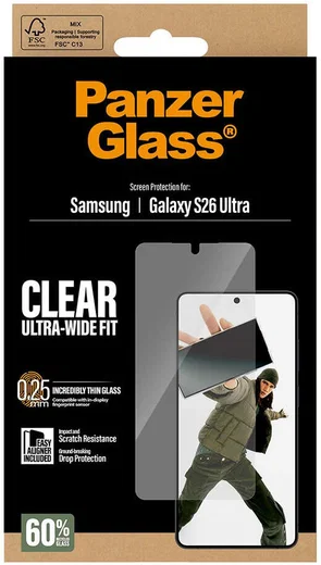 PanzerGlass Ultra-Wide Samsung Galaxy S26 Ultra Screen Protector Tempered Glass afbeelding 2