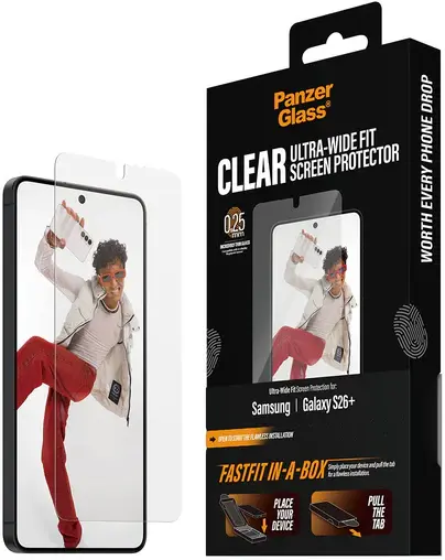 PanzerGlass FastFit Ultra-Wide Samsung Galaxy S26 Plus Screen Protector afbeelding 7