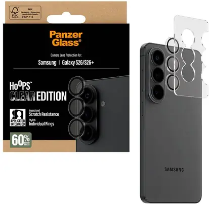 PanzerGlass Hoops Rings Samsung Galaxy S26 Camera Lens Protector Glas Clear afbeelding 1