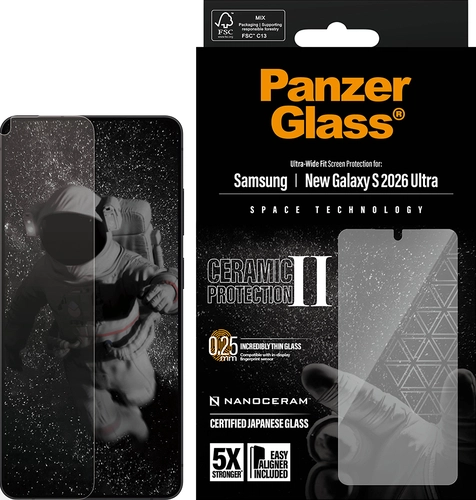 PanzerGlass Ceramic Ultra-Wide Fit Samsung Galaxy S26 Ultra Screen Protector afbeelding 1