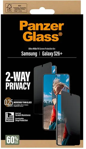PanzerGlass Ultra-Wide Samsung Galaxy S26 Plus Screen Protector Privacy Glass afbeelding 13
