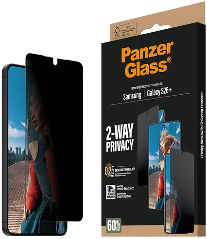 PanzerGlass Ultra-Wide Samsung Galaxy S26 Plus Screen Protector Privacy Glass afbeelding 10