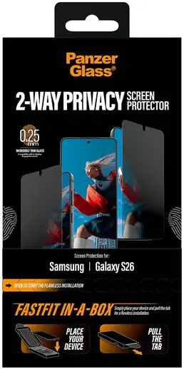 PanzerGlass FastFit Ultra-Wide Samsung Galaxy S26 Privacy Glass Screen Protector afbeelding 13