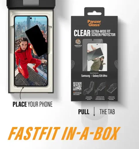 PanzerGlass FastFit Ultra-Wide Samsung Galaxy S26 Ultra Screen Protector afbeelding 3
