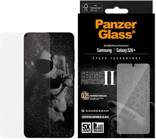 PanzerGlass Ceramic Ultra-Wide Fit Samsung Galaxy S26 Plus Screen Protector afbeelding 9
