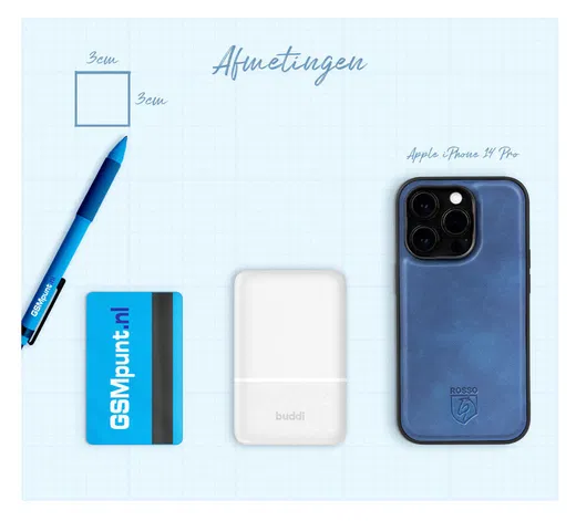 Buddi Go Compacte Powerbank 5.000 mAh met Buddi Flex 30cm USB-C Kabel 60W Wit afbeelding 11