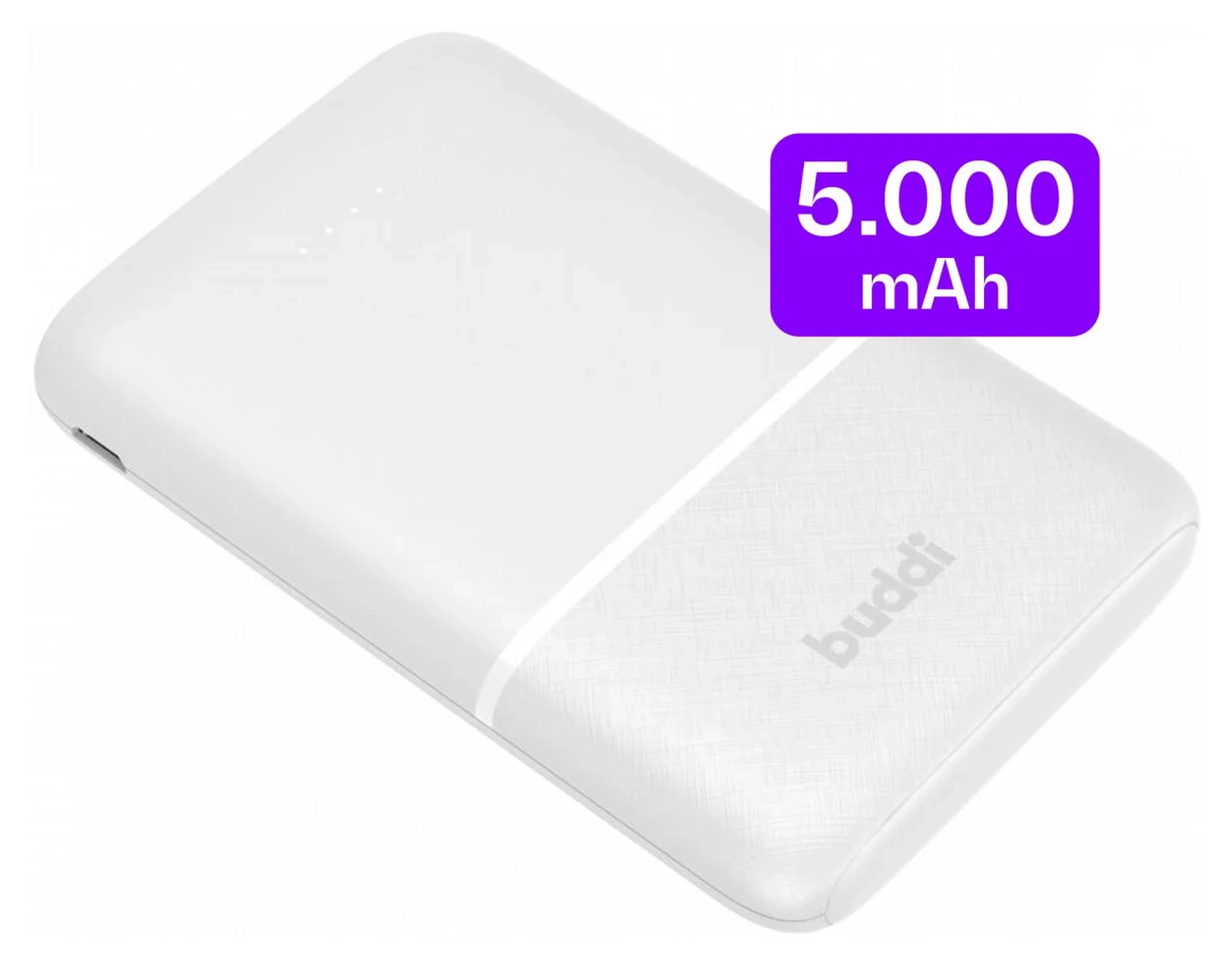 Buddi Go Compacte Powerbank 5.000 mAh met Buddi Flex 30cm USB-C Kabel 60W Wit afbeelding 2