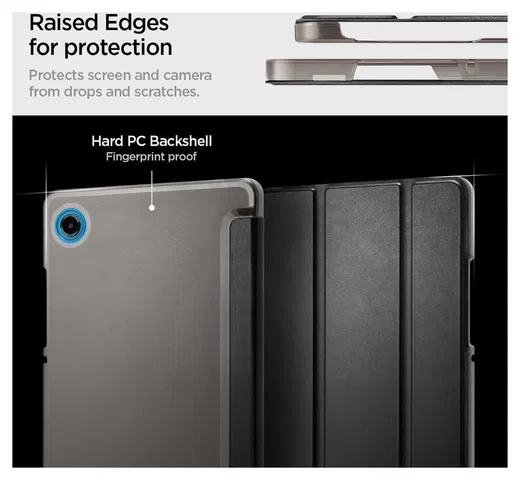 Spigen Smart Fold Samsung Galaxy Tab A11 / A9 Hoes Tri-Fold Book Case Zwart afbeelding 6