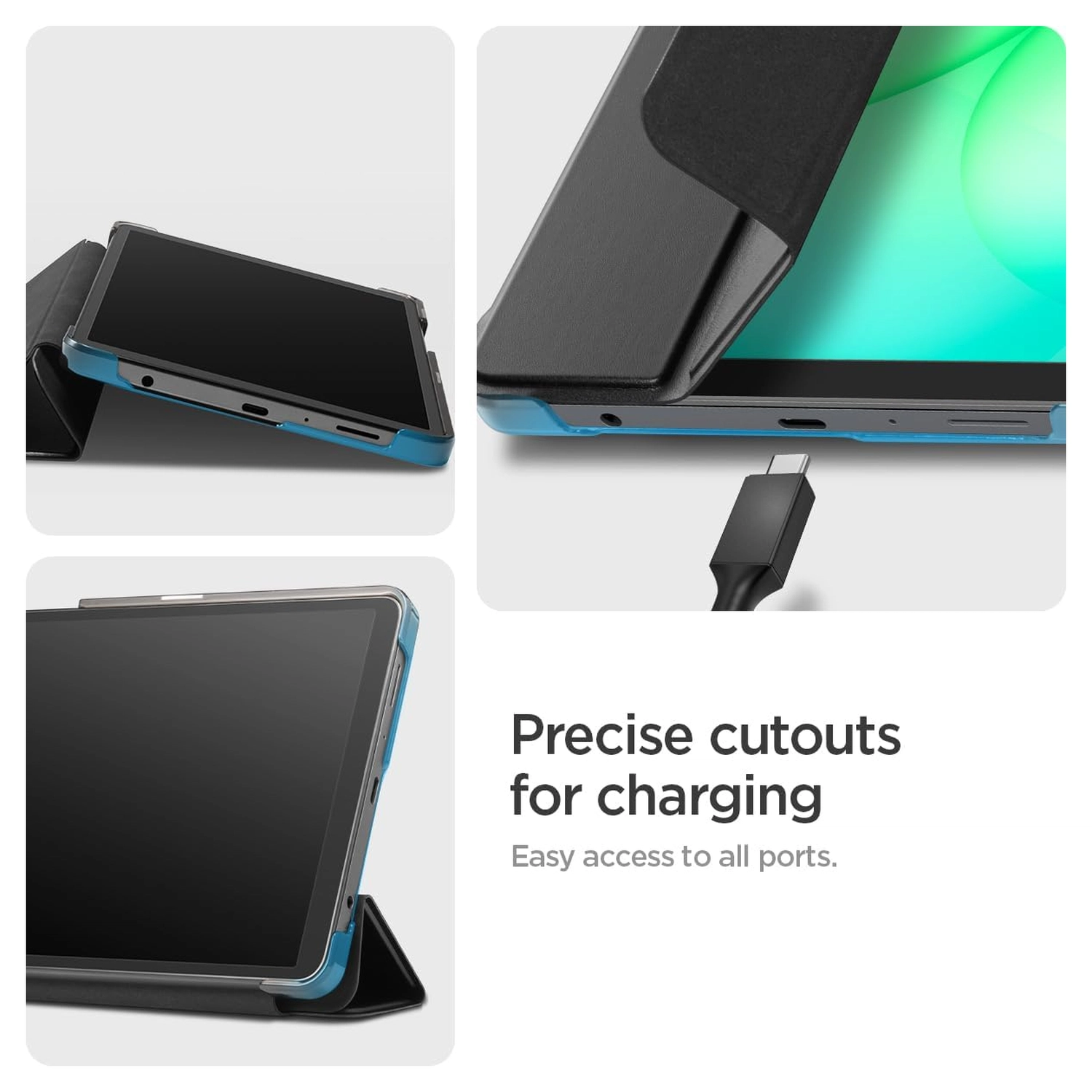 Spigen Smart Fold Samsung Galaxy Tab A11 / A9 Hoes Tri-Fold Book Case Zwart afbeelding 7