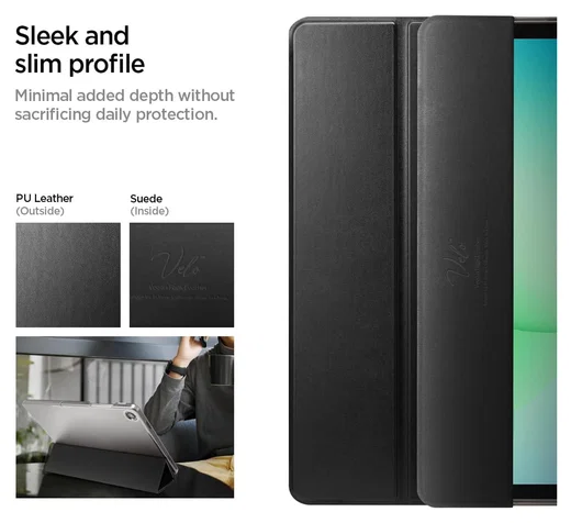 Spigen Smart Fold Samsung Galaxy Tab A11 Plus / A9 Plus Hoes Tri-Fold Zwart afbeelding 5