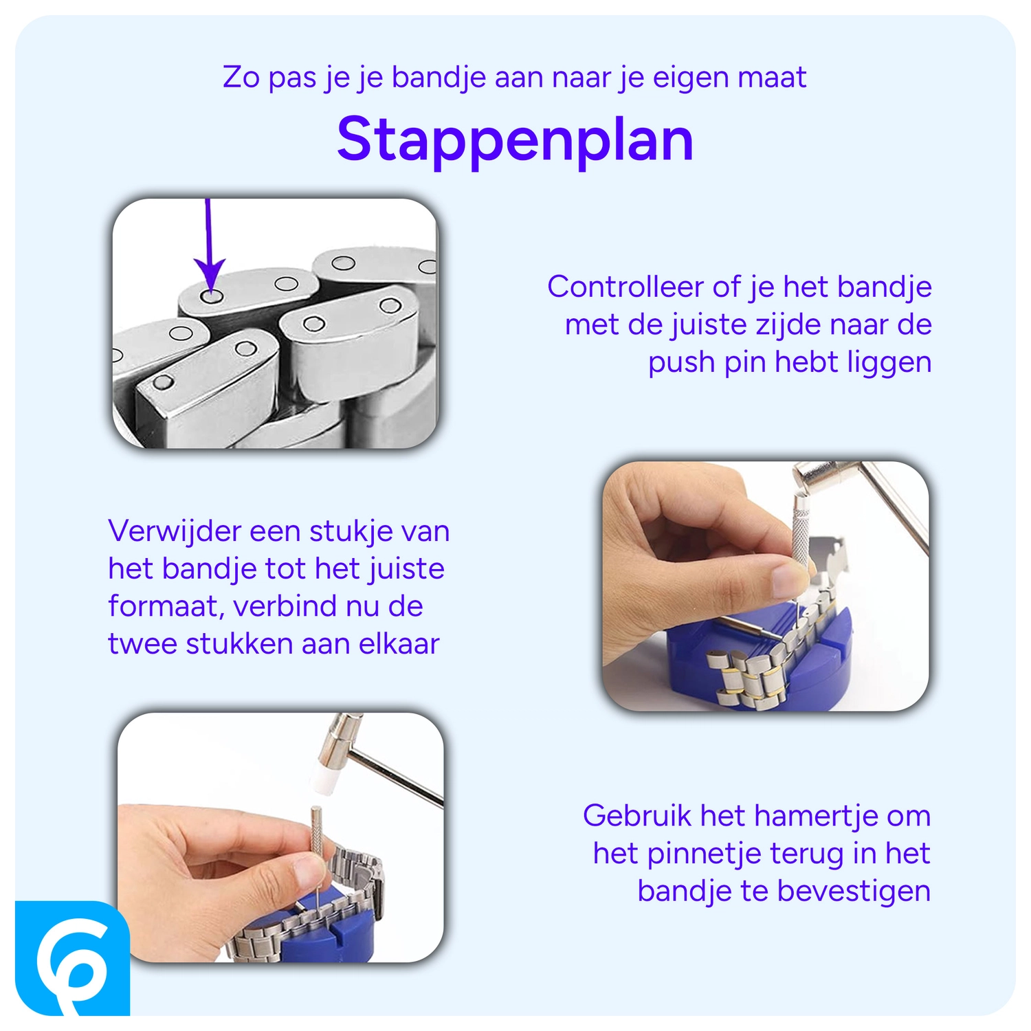 SBG Horlogeband Pin Verwijderaar - Horloge Reparatie Kit voor Smartwatch Bandjes afbeelding 4