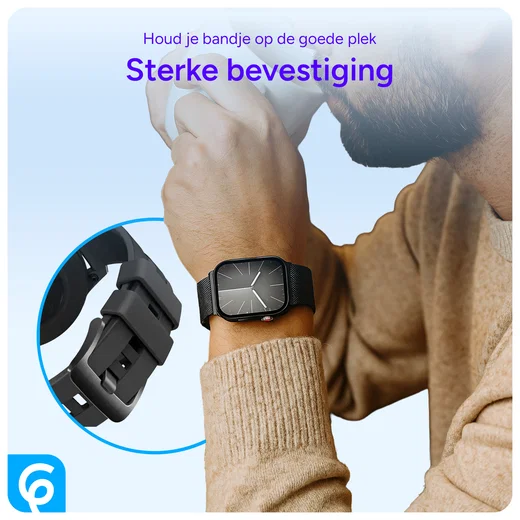SBG Horlogeband Lusjes - Vervangende Smartwatch Houders Set (6 Stuks) Zwart afbeelding 2