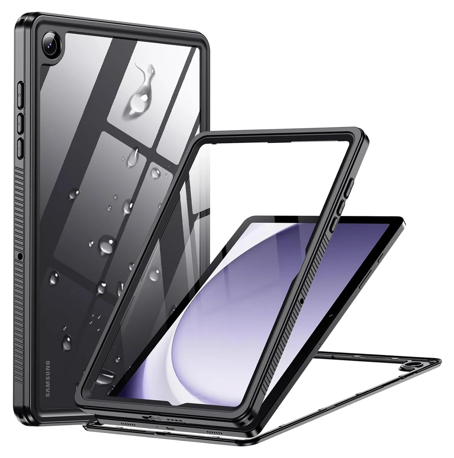 Samsung Galaxy Tab A11 Plus Hoes Waterdicht Full Protect Cover IP68 Zwart afbeelding 1