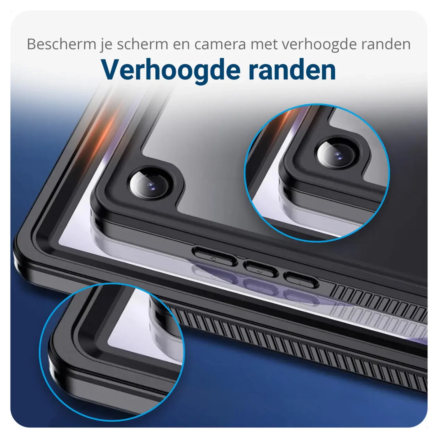 Samsung Galaxy Tab A11 Plus Hoes Waterdicht Full Protect Cover IP68 Zwart afbeelding 3