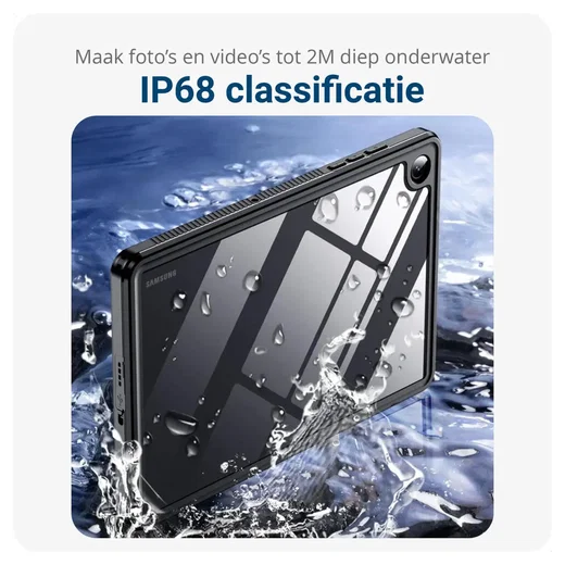 Samsung Galaxy Tab A11 Plus Hoes Waterdicht Full Protect Cover IP68 Zwart afbeelding 5
