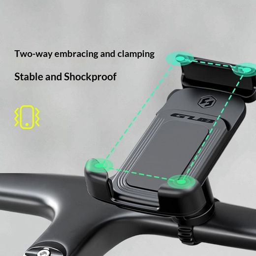 GUB P18 Draaibare Telefoonhouder voor Fiets en Scooter Universeel Zwart afbeelding 8
