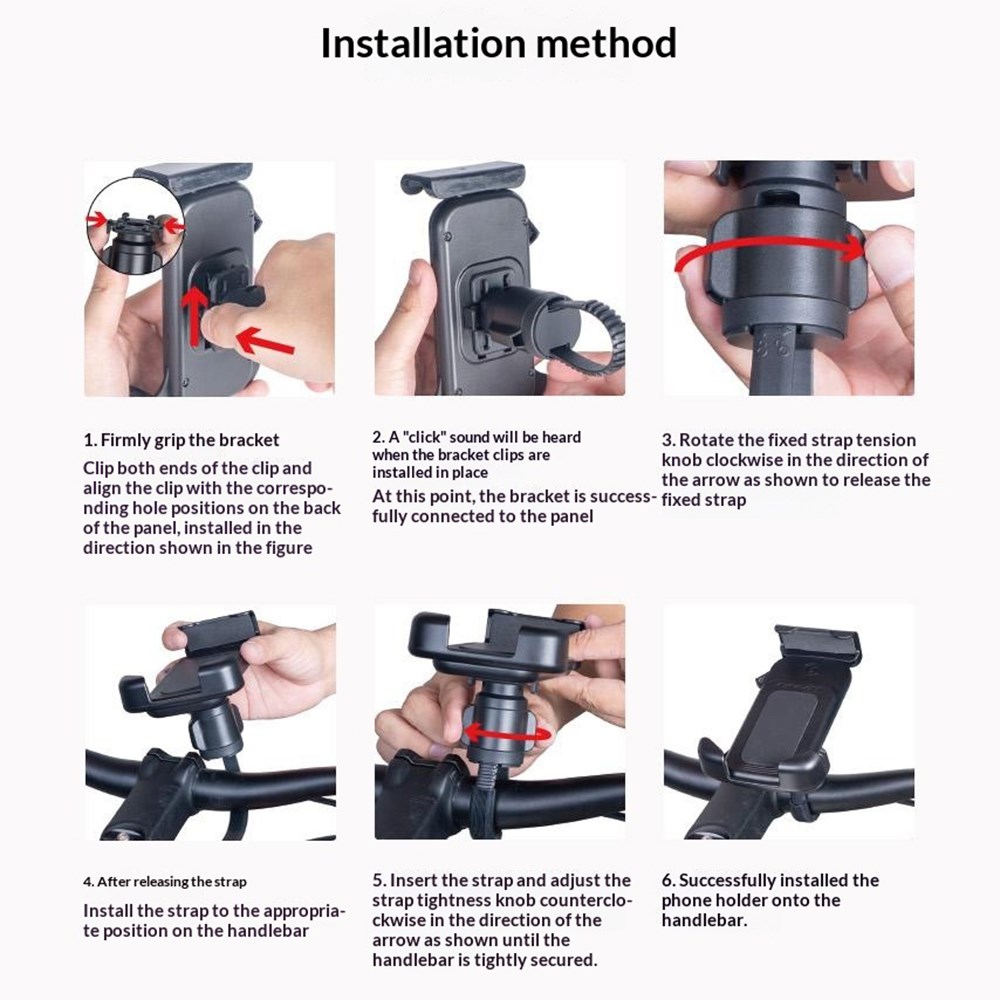 GUB P18 Draaibare Telefoonhouder voor Fiets en Scooter Universeel Zwart afbeelding 4