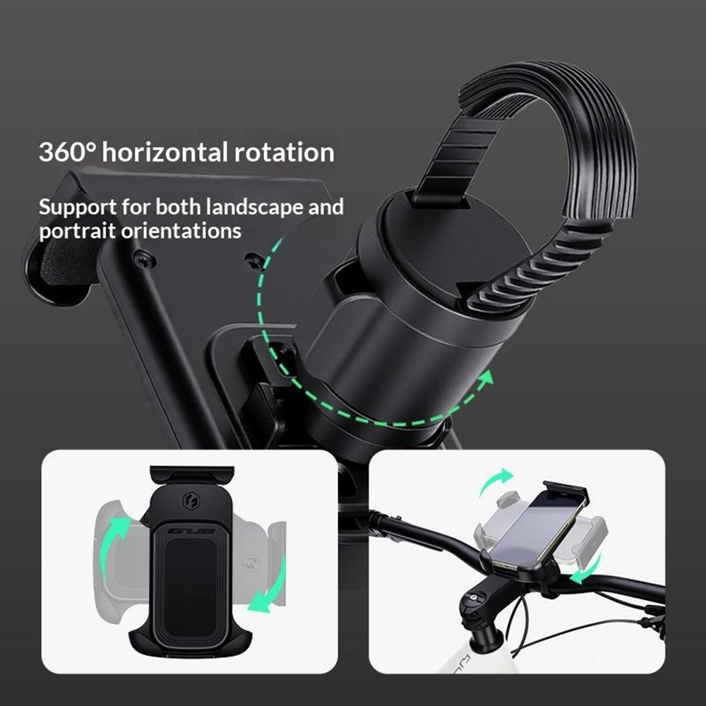 GUB P18 Draaibare Telefoonhouder voor Fiets en Scooter Universeel Zwart afbeelding 11
