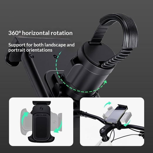 GUB P18 Draaibare Telefoonhouder voor Fiets en Scooter Universeel Zwart afbeelding 11