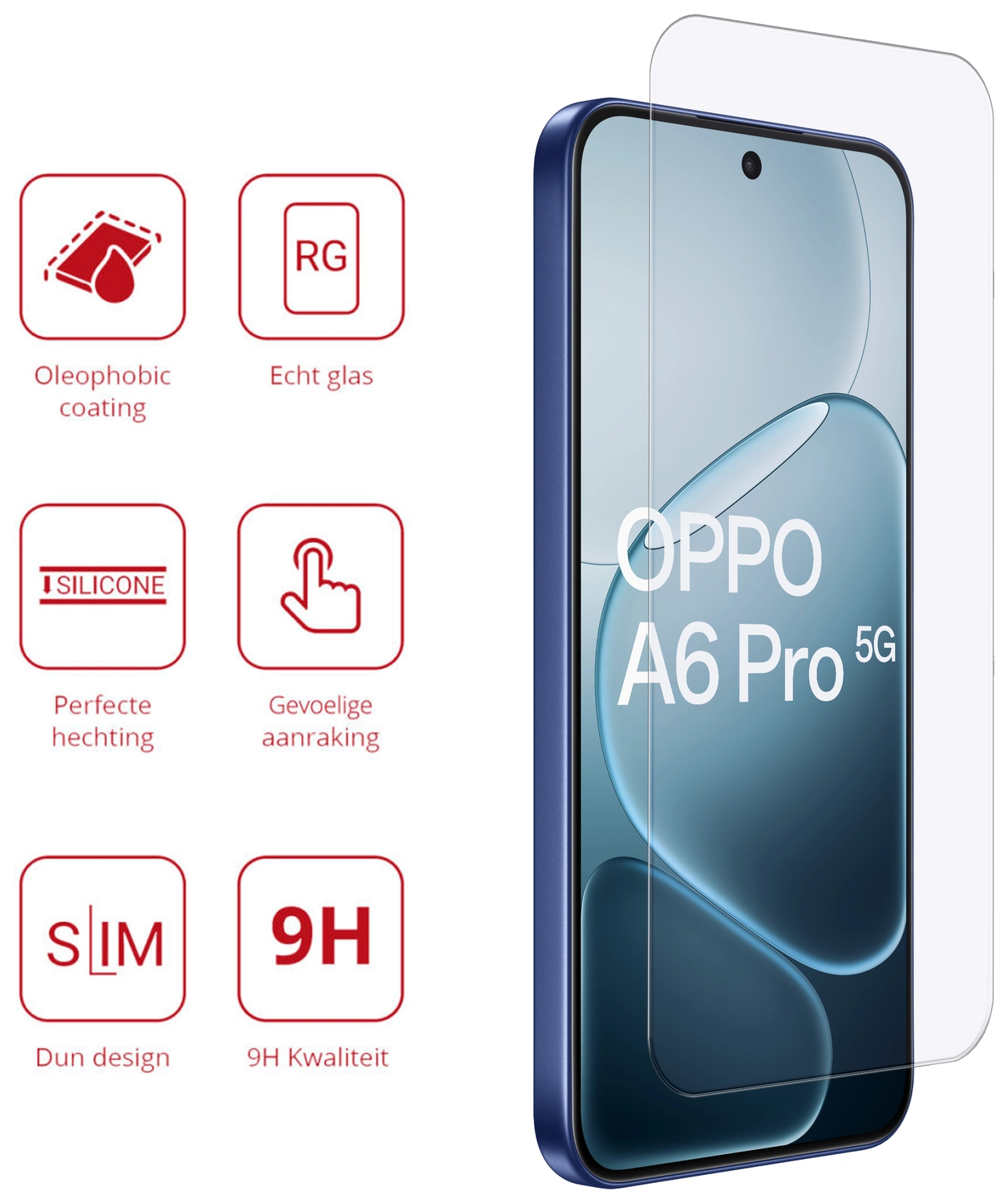 Rosso Oppo A6 Pro 9H Tempered Glass Screen Protector afbeelding 2