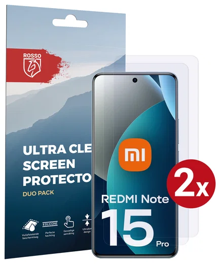 Rosso Xiaomi Redmi Note 15 Pro 5G Screen Protector Case Friendly Folie Duo Pack afbeelding 1