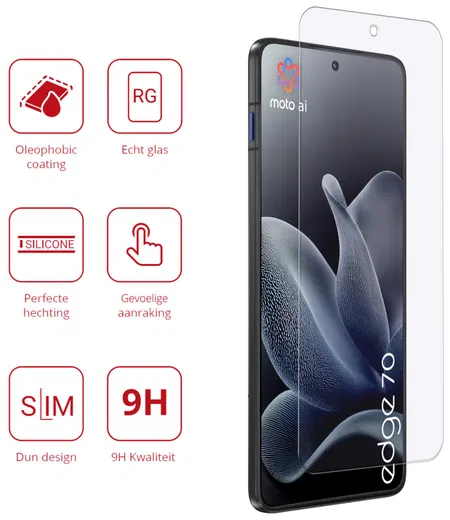 Rosso Motorola Edge 70 9H Tempered Glass Screen Protector afbeelding 2